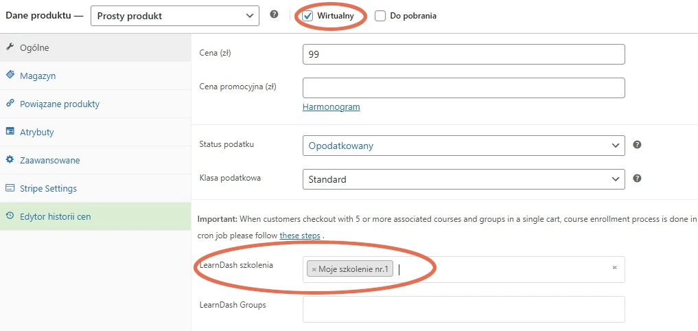 Jak połączyć kurs LearnDash z produktem WooCommerce